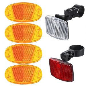 flintronic Catadioptre Velo, 6 Pièces éflecteurs de Vélo Avant et Arrière, Réflecteurs de Vélo, Catadioptre Velo Roue, Hautement Réfléchissants, pour La Conduite Nocturne de Roue de Vélo (flintronic, neuf)