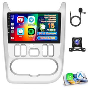 Roinvou 2+64G Autoradio Android pour Renault Logan 1 Sandero 2009-2015 Largus Dacia Duster avec CarPlay sans Fil Android Auto, 9 Pouces &Eacute;cran Radio Wi-FI GPS Bluetooth EQ FM/RDS SWC Cam&eacute;ra de Recul (wenheyou, neuf)