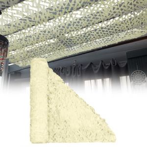 Filet de Camouflage Beige 210D 6X10m Filet Pare-Soleil extérieur pour Protection Solaire Camouflage de Chasse Militaire Jeux à thème décoration de Salle de fête Housse de Voiture (Defend-kit, neuf)