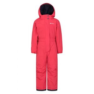 Mountain Warehouse Combinaison de Neige Cloud Kids - Combinaison de Neige Ajustable, Une pièce, Coutures étanches, Filles et garçons - pour la Pluie, Le Ski et l'hiver. Rouge Vif 3-4 Ans (Mountain Warehouse, neuf)