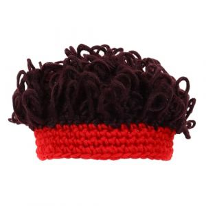 PACKOVE Postiche Tricotée pour Garçon et Filles Chapeau Rouge Vif Taille Normale Accessoire Photo pour Photographie et Déguisement 1 Pièce Adapté aux Bébés Filles et Garçons (Spring TU, neuf)