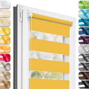 Estika Store Enrouleur Jour Nuit sans perçage - Ensoleillé - 80 x 150 cm - Store à enroulement, Double Tissu, pour fenêtres intérieures, Protection Contre Le Soleil (Estika, neuf)