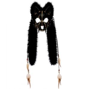 keland Masque Squelette Loup Masque Animal Masque Japonais Masque Loup garou Masque Deguisement (C-Noir) (TOOKY, neuf)