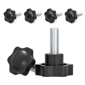 Zasjon 6 Pièces Écrou à Poignée étoile Vis M6 x 60mm Vis à Oreilles à Bouton de Serrage à Vis à Tête étoile Vis à étoilé Vis Moletée Vis de pouce pour Machine, Industrie, Équipement (Zasjon, neuf)