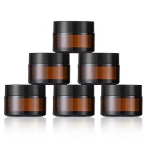 6 Pcs Pot Verre Ambré, 30 ml Petit Pots Vide Cosmétiques, Pot Bougie Vide, Pot Vide Cosmétiques, Petit Pot en Verre avec Couvercle, Pot à Crème à Remplir, pour crèmes, lotions, huiles essentielles (Rfervgauk, neuf)