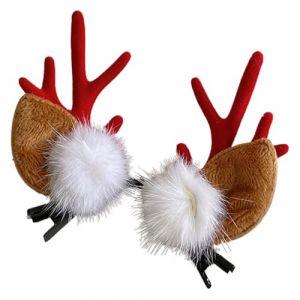 Bandeau en bois de cerf, pince &agrave; cheveux, oreilles de cerf, pinces &agrave; cheveux de en corne de cerf, barrette &agrave; cheveux pommes de pin, boule de, accessoires de cheveux pour et lui (niexuy, neuf)