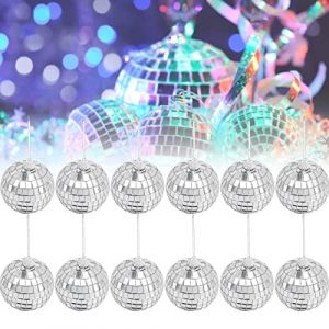 Snowtain Boule À Facettes 3cm Argent Boule à Facettes Disco Miroir Boule pour la Décoration de Noël Vacances Fête Décoration(12 Pièces) Boule de Paillettes d'argent (Snowtain, neuf)