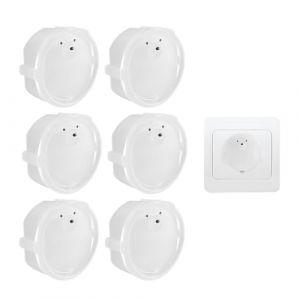 RYHHH Cache Prise Bébé Français,Protège Prise Bébé Amovible [ Sans Clef Ni Adhésif ] - Sécurité Domestique Et Puériculture Pour Protection Prise Courant Électrique - Cache-Prises f En Silicone 6 Pcs (STHZS, neuf)