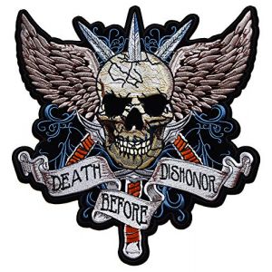 topt mili ecusson Route 66 Biker Motard Moto Tete de Mort Course Aile Ange thermocollant Grand Format 30x28cm patche Badge (destockandco (vendeur francais), neuf)