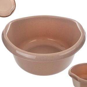 KADAX Bassine ronde en plastique profonde et robuste - Grand bac - Id&eacute;al pour la salle de bain, la buanderie, la cuisine et la maison - &Eacute;cru - 20 l (KADAX, neuf)