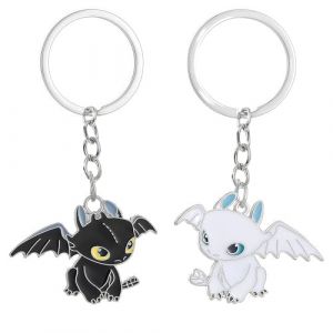 MUNSKT Deux morceaux Dragons Porte Clé,Pendentif Dessin Animé pour Ami et Couple (Noir et Blanc),Porte-Clés Dragon Volant pour Saint Valentin, Anniversaires et Plus Encore. (MUNSKT*, neuf)