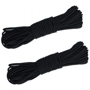 2 Pi&egrave;ces Sandow Elastique Caoutchouc 4mm X 10m, Imperm&eacute;able &agrave; l'huile Extensible Corde Elastique Noire, Camping Ext&eacute;rieur Tente Hamac Tendeur Elastique pour Sacs &agrave; Dos, Parasols, Bateaux &agrave; Voile (renyijingUK, neuf)