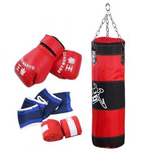 Ensemble de Sac de Boxe, Sac de Sable pour Enfants, entraînement de Boxe Sac Lourd Fitness Sac de Sable Exercice entraînement Sac de Frappe Vide avec et (Beiyizhu, neuf)