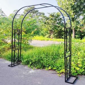 Arche De Jardin en Métal 140cm 180cm 220cm 260cm 300cm 340cm Large Arceau À Rosier Tonnelle en Métal pour Plantes Grimpantes, Mariage, Décoration De Fête Tuyau Galvanisé De 20 Mm(Black,180x230x40cm) (SWENJAMZ, neuf)