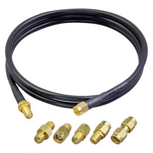 ACONRFTOL C&acirc;ble SMA 1M et 5PCS Adaptateur Coaxial SMA &agrave; SMA C&acirc;ble Coaxial SMA M&acirc;le &agrave; SMA Femelle Connecteur SMA &agrave; SMA Adaptateur SMA &agrave; RP-SMA pour 4G LTE Router Gateway Modem Router Gateway SDR Dongle (GONGJUREN Tech, neuf)