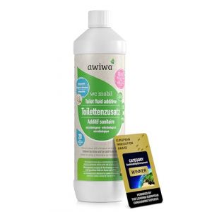 Awiwa Liquide sanitaire pour WC portables de camping et toilettes chimiques I Bio Additif WC pour camping-cars, caravanes & camping, 1 litre - 2,5 litres, 1 l (Fritz Berger GmbH, neuf)