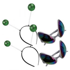 BESPORTBLE 2ensembles Lunettes Bandeau Amusantes Accessoires D&eacute;guisement F&ecirc;tes Lunettes Fantaisie Bandeau D&eacute;coration (Breeze & Leaves, neuf)