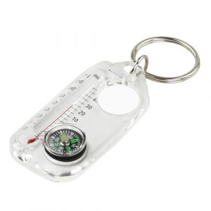 Petit Porte-clés thermomètre Boussole – Boussole de Survie de Poche, Porte-clés thermomètre extérieur idéal pour la randonnée et Le Camping, Accessoire Boussole léger pour Les urgences (lonyezc, neuf)