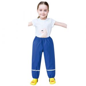 Pantalon de Pluie Garcon et Fille Pantalon Boue de Pluie Imperm&eacute;able Coupe-Vent L&eacute;ger Enfants Salopette Gar&ccedil;on sans Doublure Surpantalon R&eacute;fl&eacute;chissant Enfant pour Road Running (Blue, 7-9 Years) (DolceTiger, neuf)