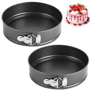 EUBSWA Moule &agrave; manqu&eacute; &agrave; charni&egrave;re 12 cm, 2 Pi&egrave;ces Rond Moule Gateau avec rev&ecirc;tement antiadh&eacute;sif, Pour La Cuisson G&acirc;teau Et Quiches (EUBSWA-FR, neuf)