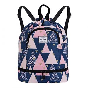 HAWEE Étanche Sac à Dos à Cordon Grand Sacs de Sport à Cordon de Serrage Sac à Dos Unisexe pour Femme Hommes Voyage Vie Quotidienne Plein Air Yoga Natation Plage, L, Triangle (HAWEEDEAL, neuf)