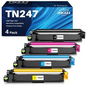INK4U Compatible TN247 Cartouche de Toner pour Brother DCP-L3550CDW MFC-L3750CDW MFC-L3730CDN MFC-L3710CW MFC-L3770CDW HL-L3230CDW (Noir Cyan Magenta Jaune, Pack de 4) (HongYuan-EU, neuf)