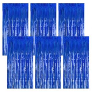 6 Pi&egrave;ces Rideau Anniversaire, 1m X 2m Bleu Fonc&eacute; Rideau M&eacute;tallique de Frange, Rideau Frange, Rideaux Franges pour La D&eacute;coration D'Arri&egrave;re-Plan, La D&eacute;coration De F&ecirc;te, La D&eacute;coration D'Anniversaire (zhangyongjian g, neuf)