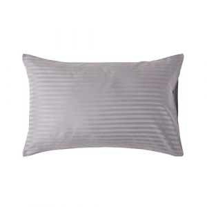HOMESCAPES Taie d'oreiller 50x75 cm en Percale de Coton &eacute;gyptien 330 Fils - Lot de 2, Taie d&rsquo;Oreiller rectangulaire, Coloris Gris (HOMESCAPES, neuf)