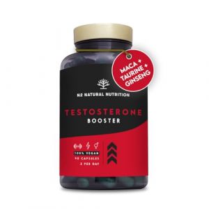TESTOSTÉRONE HOMME BOOSTER - Musculation, Libido, Puissant, Énergie - Formule Naturel avec Maca, Fenugrec, Zinc, Vit B6 et Ginseng. 90 Capsules. VÉGAN. N2 Natural Nutrition (N2 Natural Nutrition, neuf)