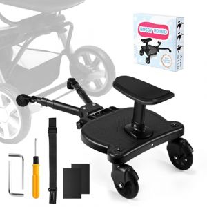 BugyKido Planche Poussette Universelle, Marche Pied Poussette, Planche Debout pour Tout-Petits, Conception Stable à Deux Roues, Planche Debout Universelle, Compatible avec 99% des Poussettes, Noire (LOUXIAOLEI LIMITED, neuf)
