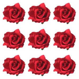 9PCS Barrette Fleur Pince &agrave; Cheveux, Roses Rouges Fleur Accessoires de Cheveux, &eacute;pingle &agrave; Cheveux Mariage, Pince Fleur Rouge Cheveux, Fleur Clip pour Filles Femmes Enfants F&ecirc;te Plage Mariage (Surakey, neuf)