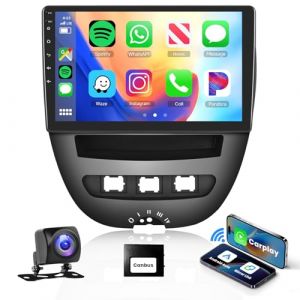 Podofo Autoradio Carplay pour Peugeot 107/Citroen C1/Toyota Aygo, 10.1" &Eacute;cran Tactile Radio 2G+64G avec sans Fil A-pple Carplay Android Auto, Bluetooth/Mirror Link/GPS/WiFi/FM/RDS (Podofo, neuf)