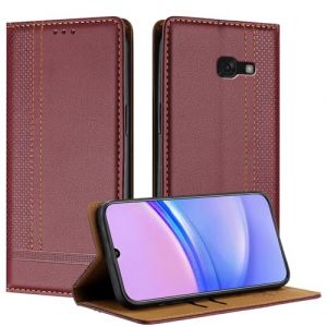 Mo-Beauty Coque pour Samsung Galaxy A520 / A5 2017, Etui pour Samsung A5 2017, Housse avec Fermeture Magnétique Porte Cartes 360 Degrés Antichoc Protection Stand Fonction - Bourgogne (Yellow & Valley, neuf)