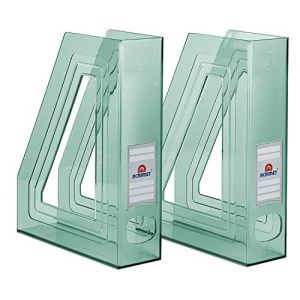 Acrimet Porte-Revues, Support Durable, Organisateur pour Dossiers pour Bureau (Plastique) (Couleur Vert Transparent) (Lot de 2) (Easy 2 Buy Distributors, neuf)