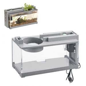 Kit Complet D'aquarium De Bureau, Kit De Démarrage pour Mini Aquarium De Table Silencieux avec Pompe à Eau Kit Complet De Petit Aquarium LED avec Pompe pour Crevettes Poissons Rouges Tortues (occasiond, neuf)
