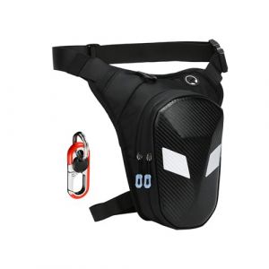 OnlyPRIME Sacoche Cuisse Moto imperméable avec Coque Rigide – Sac Moto pour Homme, Pochette Ceinture résistante avec Design réfléchissant et Attache Porte-clés – Equipement Moto (OnlyPRIME, neuf)
