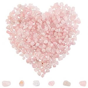 SUNNYCLUE 400 pcs Perles de Quartz Rose Puces 5-8mm Long Irr&eacute;gulier Perles de Quartz Rose Cristal Pierre Perles Pierres Pr&eacute;cieuses Semi Pr&eacute;cieuses pour DIY Fabrication de Bijoux Bracelet Collier (SUNNYCLUE  FR, neuf)