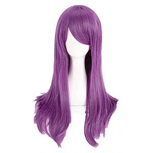 WELLHY Perruque Cosplay Tokyo Ghoul Guru Rize Kamishiro Perruques Cosplay Longues Ondulées Violet Perruque de Cheveux Synthétiques Résistante à la Chaleur + Bonnet de Perruque for Coser (good stuff A, neuf)