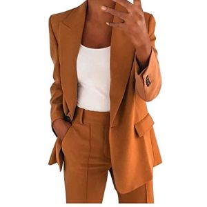 Ensemble Femme 2 Pièces pour Femme Veste de Tailleur Slim Unie et élégante Veste de Tailleur à pour Bureau Formel Tailleur Femme Ensemble Veste Femme Chic et Elegant Tailleurs-Pantalons Femme (XLEWHX, neuf)