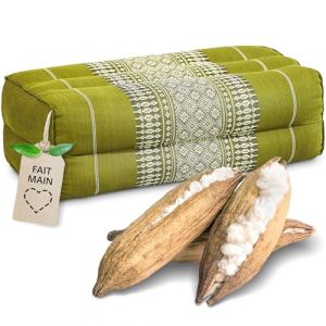 Livasia Coussin Yoga carr&eacute; Bloc - 17x34x12cm - Coussin de m&eacute;ditation kapok, Coussin de Soutien Bolster rectangulaire, Accessoires Yoga Pilates Coussin cale-Nuque, Fait Main (Vert) (livasia, neuf)