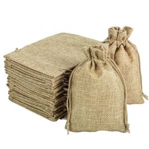 30 Drag&eacute;es Toile de Jute, Pochon 10x14cm, Petit Sac en Toile, Pochon Tissu Mariage, Petits Sacs Cadeaux, Sachet Tissu Drag&eacute;es (10x14cm-30 pcs) (Bella Prime Sociedad Limitada, neuf)