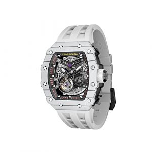 TSAR BOMBA Montre Homme Automatique Squelette Mécanisme Apparent pour Homme Montre de Luxe Tonneau Saphir Etanche 50M Résistant Marque Rectangulaire Plongee Sport Militaire Cadeau Homme (TSAR BOMBA OFFICIAL STORE, neuf)