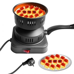 Behogan Allume-charbon &eacute;lectrique 450-600 W : allume-charbon &eacute;lectrique avec poign&eacute;e, grille &agrave; charbon, accessoires de barbecue &agrave; charbon &eacute;lectrique, allume-charbon d'ext&eacute;rieur pour barbecue et (KAROULLA, neuf)