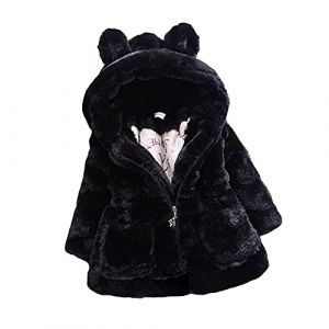 Manteau Fille Garcon Fausse Fourrure à Capuche Cartoon Mignon à La Mode Hiver Chaud éPais Hooded Oerille de Lapin Enfant Bébé Fille Mode Hiver Zippé Blouson 12 Mois - 6 Ans (WZYYDS, neuf)