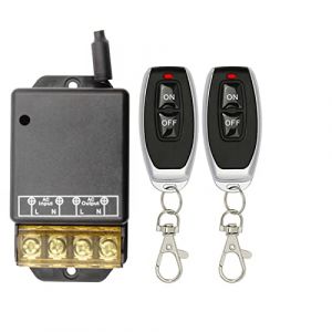 Mini interrupteur à distance sans fil 433 MHz RF émetteur et récepteur haute puissance 220 V 30 A pour pompe, lumières, plafonds, appareils électriques (WANGCL EU, neuf)