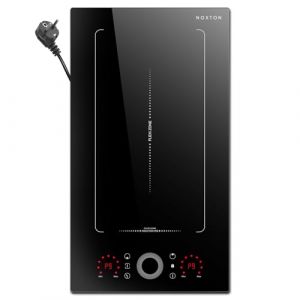 NOXTON Domino Plaque induction Flexzone 2 Feux avec Curseur Rond, Induction 2 Foyers avec prise, Table de Cuisson Induction Encastrable avec Minuterie, Verrouillage de Sécurité, 220-240 V, 3500W (Best Kitchenor, occasion)