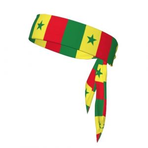 Bandeau de sport imprim&eacute; drapeau du S&eacute;n&eacute;gal pour homme et femme, foulard double face, course &agrave; pied, sport (guopei826, neuf)