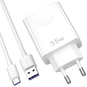 35W Chargeur et C&acirc;ble USB C pour Honor 400 Lite 5G 200 90 Smart 70 Supercharge Adaptateur de Chargeur Mobile avec Charge Rapide Type C C&acirc;ble 1 M Pour Honor X9c X8c X7b X6b Play9T Pad X9a 9 Magic6 Lite (ASKUBSKU FR, neuf)