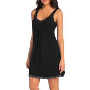 SHCNSJC Nuisette Femme Cotton Chemise de Nuit Sexy Dentelle Fond de Robe sous Robe d'&eacute;t&eacute; pour Femme (SHCNSJC, neuf)