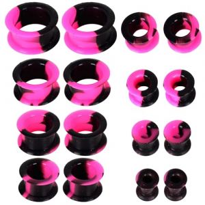 G&eacute;n&eacute;rique 16 Pi&egrave;ces &Eacute;carteur d Oreilles en Silicone, Silicone Tunnel Oreilles &Eacute;carteur Tunnels D'oreille en Silicon Tunnels Plugs 6-20mm &Eacute;carteur Tunnel Plugs Bijoux pour Homme Femme (Color&eacute; 1) (YUDA-, neuf)